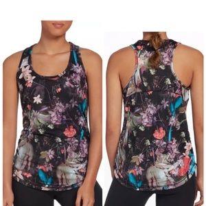 🆕without tag Calia Carrie Underwood Flow Ruched Dark Floral Tank Top Shirt Size